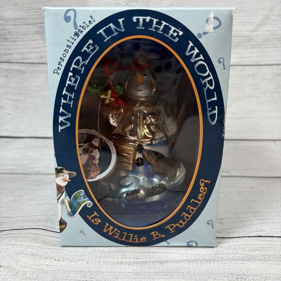 Scottish Christmas WILLIE B. PUDDLES Blown Glass Ornament THE SKY Airplane NOS - Picture 2 of 4